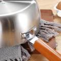 Stainless Steel Saucepan with Scale Wood Handle for Hotel Kitchen Camping Diameter 22cm. 