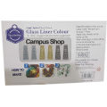 Keep smiling 3D Glass liner (12ml x 6 tube box) 3 Color Gold, Silver, Black liner for Glass Painting - colour.