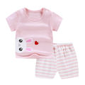 （NEW）Children's Short-sleeved Cotton Suit Baby Boy Girl Two-piece Set  Children's New T-shirt Clothing Suit. 
