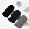 5Pairs Solid Superior Cotton Men Socks Five Fingers Sweat-absorbed Sock Seamelss Breathable Sock Split Toe Sports Mid Tube Socks.