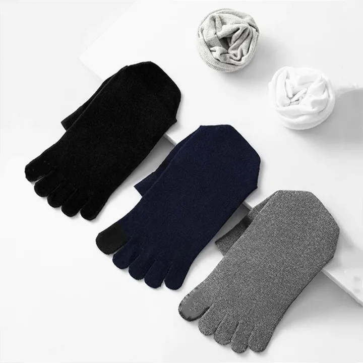 5Pairs%20Solid%20Superior%20Cotton%20Men%20Socks%20Five%20Fingers%20Sweat-absorbed%20Sock%20Seamelss%20Breathable%20Sock%20Split%20Toe%20Sports%20Mid%20Tube%20Socks%20-%20Image%202