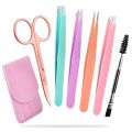 6 Pack Tweezers Set Professional Stainless Steel Curved Scissors for Women and Men Precision Tweezers Eyebrows for ngrown Hair. 