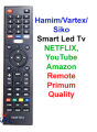 Remote Control For Vertex,Hamim,Siko Android Smart Led Tv Remote, Youtube, Netflix, Amazon option.