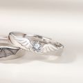Luxury Romantic Angel Demon Couple Rings for Women Men Fashion Zircon Wings Design Adjustable Engagement Wedding Ring Jewelry. 