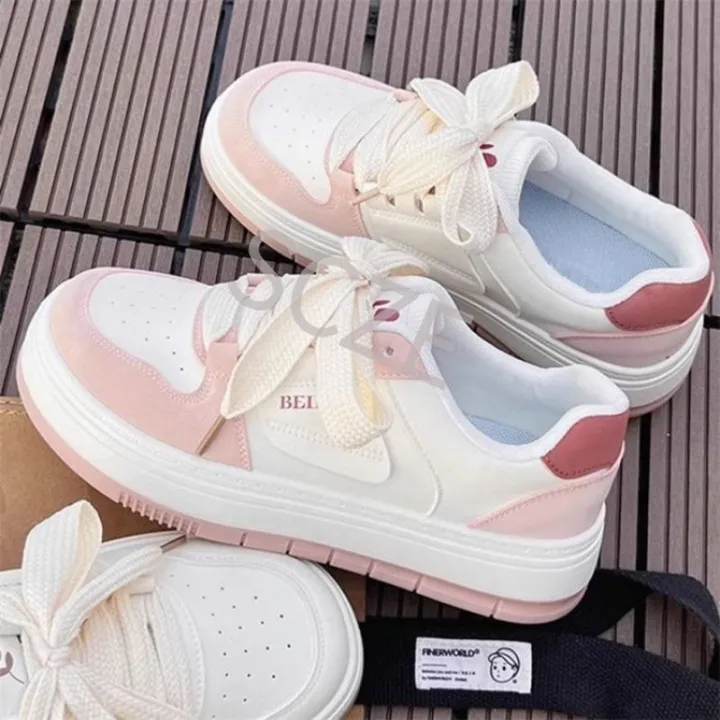 Kawaii%20Canvas%20Casual%20Sneakers%20for%20Women,%20Comfortable%20Knitted%20Upper,%20PVC%20Outsole,%20Size%2036-40,%20Pink%20and%20White%20-%20Image%204