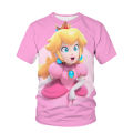 2023 New 3d Animated Super Mario Print Children Adult Same T-Shirt Popular Clothing Casual T-Shirt Breathable Summer Top.
