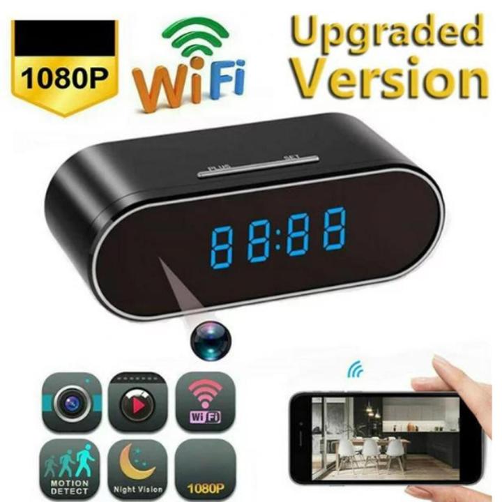 Full HD 1080P HD Wifi Clock Camera WIFI Control Concealed IR Night View Alarm Camcorder Digital Clock Video Camera