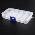 2X 10 Compartment Plastic Storage Box Transparent for Pearl Pin Jewelry Tools Small Accessories. 