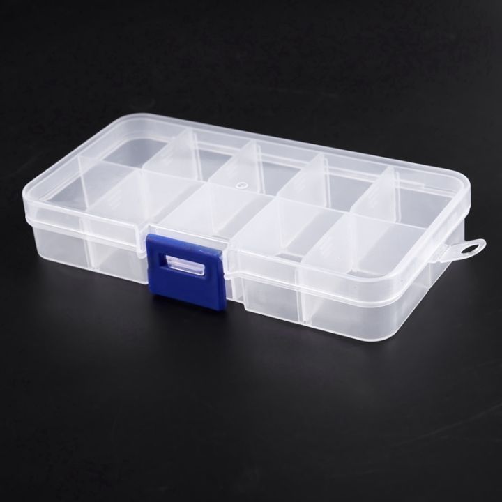 2X%2010%20Compartment%20Plastic%20Storage%20Box%20Transparent%20for%20Pearl%20Pin%20Jewelry%20Tools%20Small%20Accessories%20-%20Image%204
