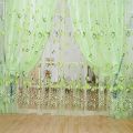 Floral Tulle Voile Door Window Curtain Drape Panel Sheer Scarf Valances Divider Sheer Window Curtains Living Room Decor. 