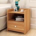 Bedside Cabinet, Bedside Tables Bedroom Bedside Table with Cupboard, Modern Bedside Cabinet with Drawer and Open Shelf, 1 Layers Of Storage Nightstand Table,18/16.