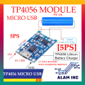 TP4056 Micro USB 5V 1A 18650 Lithium Battery Charger Module With Protection Dual Functions TP 4056 Charging Module [5PS]. 