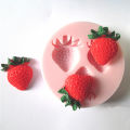 Three Holes Strawberry Fruit Silicone Mold Fondant Molds Sugar Craft ToolsLivest.