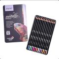 BRUSTRO Artist Metallic Colour Pencil Set of 12 Shades.