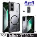 Infinix GT 30 Pro 4in1 Case Magnetic Sticker Shockproof Phone Case for Infinix GT 10 20 Pro Tempered Glass Screen Protector.