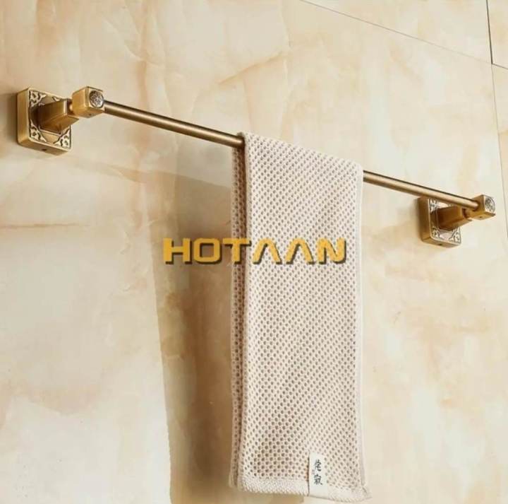 Antique Brass Single Towel Rail / Towel Rail For Bathroom