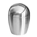 Mini Metal Waste Bin Desktop Garbage Basket Egg-shaped stainless steel trash can with removable Swing lid Dustbin Basket.