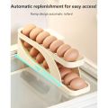 CloudTab Automatic 2-Tier Rolling Egg Dispenser For 12-14 Eggs Roll Down Space-Saving Gravity-Fed Design Durable Storage Solution for Refrigerator Pantry Kitchen Double-Layer Egg Holder.