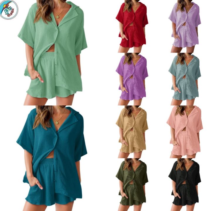 Ladies Breathable Cotton Crepe Top & Short Pant for Women – Smart and Subtle Dress