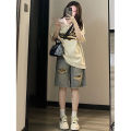 Retro Tattered Jeans Cropped Denim Shorts for Women SummerinsNew Loose Slimming High Street Design Sense Wide Leg Middle Pants. 