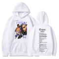Rapper Tupac 2pac Print Hoodies Hip Hop Streetwear Men's Hoodie Shakur Tracksuits Punk Fleece Sweatshirts Loose Casual Pullover.