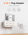[SAFETY MARK] LENCENT 3 Way Extension Multiple Socket 3 in 1 UK Plug Wall Plug with Individual Switches, 3 Outlets, Multi Plug Outlet, Power Plug Adapter, Charger Extension Type G. 