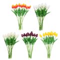 10pcs/lot PU single small silk Tulips Artificial Silk Tulips Flores Bouquets flowers for house Wedding decoration cheap Flower.