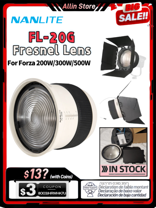 NANLITE FL-20G Fresnel Lens for Nanlite 200W 300W 500W 200 300 500 Photography Light Nanguang FL 20G For Camera Video