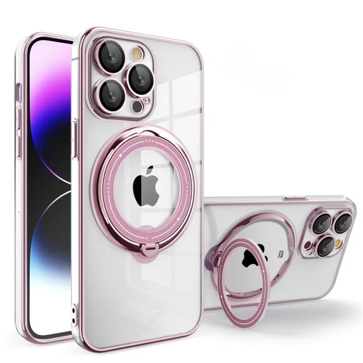 Plating%20Ring%20Magnetic%20Transparent%20Phone%20Case%20For%20iPhone%2015%2014%20Pro%20Max%2013%2012%2011%20XR%20XS%20X%207%208%20Plus%20Magsafe%20Wireless%20Charging%20Cover%20-%20Image%202