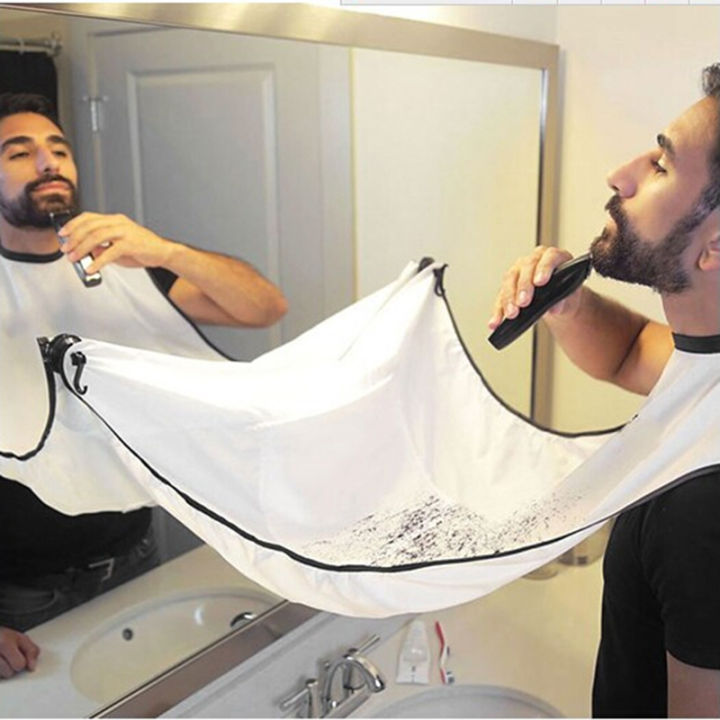 【The road to happiness Store】70*118cm Man Bathroom Apron Beard Care Trimmer Hair Shave Apron for Man Waterproof Floral Cloth Household ing Protect
