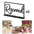 6x Reserved Table Signs Decoration Standing Reservation for.