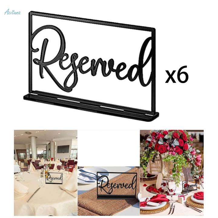 6x%20Reserved%20Table%20Signs%20Decoration%20Standing%20Reservation%20for%20-%20Image%202