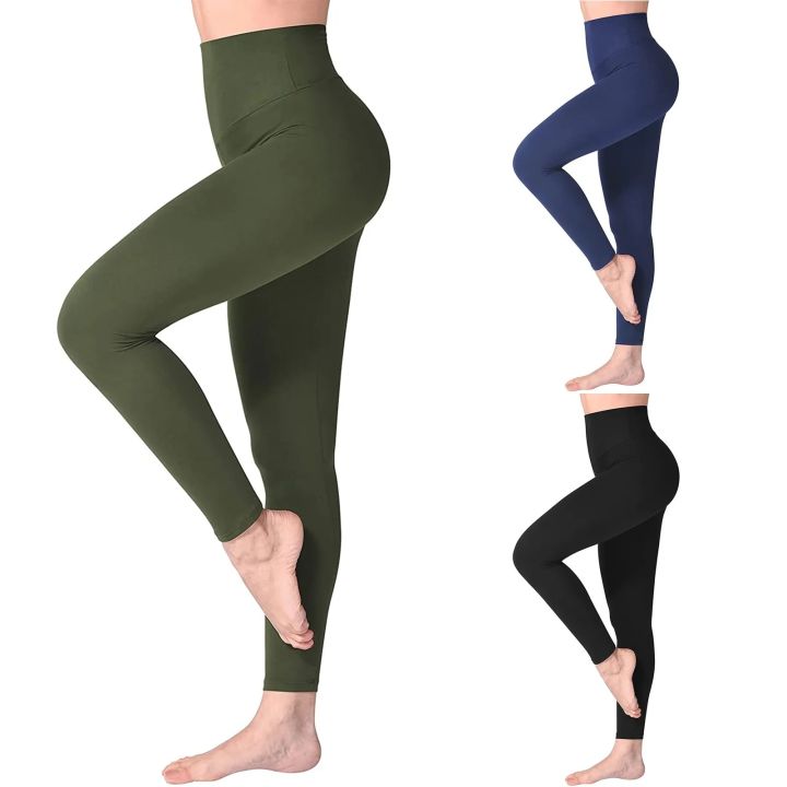 Women's Sports Elastic Yoga Trousers Leggings High Waist Stretch Yoga Pants Basic Fit Fitness Sport Running Leggings Sportswear