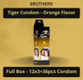 Tiger Condom - Dotted Condoms Orange Flavour - Full Box - 3x12=36pcs - Condom.