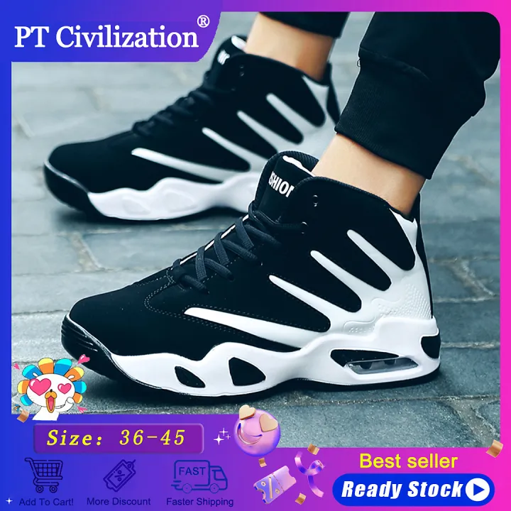 PT%20Civilization%20Men's%20Shoes%20New%20Trend%20Sports%20Shoes%20Rubber%20Bottom%20Air%20Cushion%20Plus%20Size%20Basketball%20Shoes%20Training%20Increased%20Shoes%20Wear-resistant%20-%20Image%202