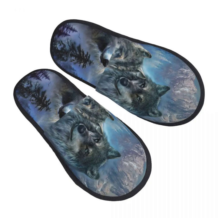 Wolf Slipper For Women Men Fluffy Winter Warm Slippers Indoor Slippers
