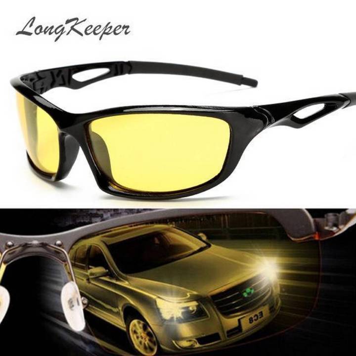 HD High Definition Aviator Night Vision Glasses Driving Sunglasses Yellow Lens