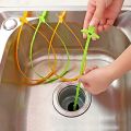 Pipe Dredging Cleaning Brush Bathroom Hair Sewer SiCleaning Brush Drain Cleaner Flexible Cleaner Clog Plug Hole Remover Tool-White-4024.