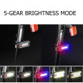 Mini Flashlight Tactical Police Shoulder Light with Clip USB Rechargeable Touch Bicycle Taillight Cap Helmet Lamp Keychain Light. 