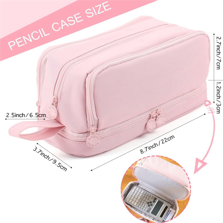 Large%20Capacity%20Pencil%20Case%20Pencil%20Pouch%20Pen%20Bag%20For%20School%20Stationery%20And%20Travel%20Pink%20-%20Image%203