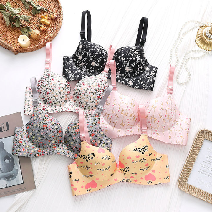 Women's%20Flowers%20Print%20Seamless%20Bra%20-%20Image%203