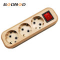 Original EU Three Outlet Power Extension Socket Plug 250V 16A Adapter Power Strip Socket Portable Without Cable Wood Grain. 