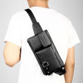 New Style Men's Waist Bag PU Leather Bag Crossbody Chest Bag for Men. 