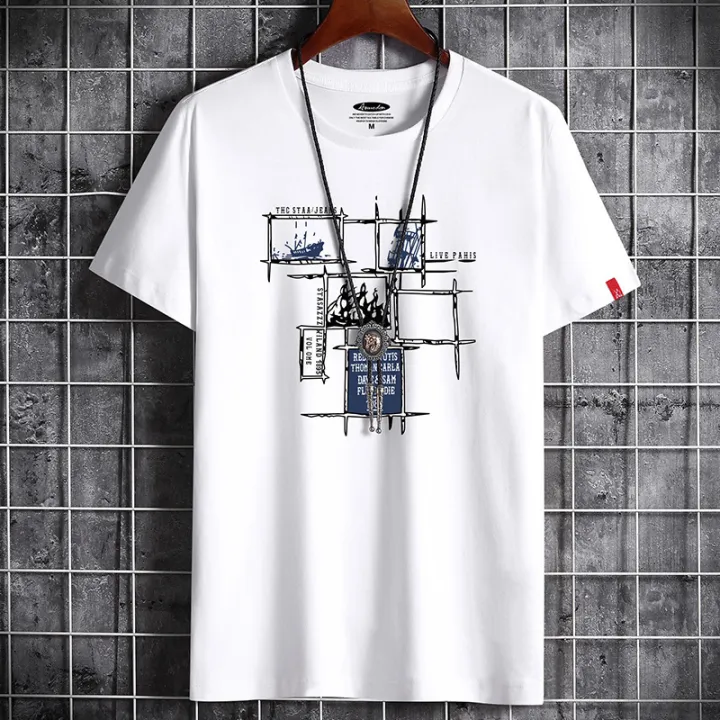Kwai%20New%20Summer%20Short%20Backing%20Shirt%20Round%20Neck%20T-shirt%20Fashion%20Couple%20Half%20Sleeve%20Men's%20T%20-%20Image%202