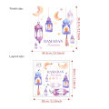 2024 Eid Mubarak Wall Stickers Ramadan Kareem Window Decal Decoration For Home Islamic Muslim Party Decor Mubarak Ramadan Gift.