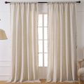 Solid Cotton Linen Tassel Window Curtain Semi-shading Vintage Drapes for Living Room Bedroom Kitchen Door Drapes Home Decoration. 