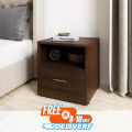 Bedside Table with 1 Locker Drawers & Storage Shelf Bed Side End Tables Night Stand for Home Living Room Bedroom 18/14/12. 