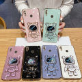 VRQR Luxury Soft Case For Huawei Nova 3i Back Cover Cute 3D Quicksand Astronaut Folding Stand Cover Huawei Nova 3 4.
