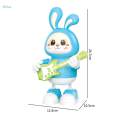 Electric Interactive Rabbit Easter Bunny Interactive Activity Toy with Colorful Lights Dancing Holding Guitar for Birthday Gift Holiday Gift. 