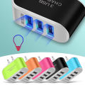 5V 1A 3-Port USB Wall Charger Adapter Candy Color For Mobile Phone Travel IPhone Charging Adapter With Indicator For Android Box. 